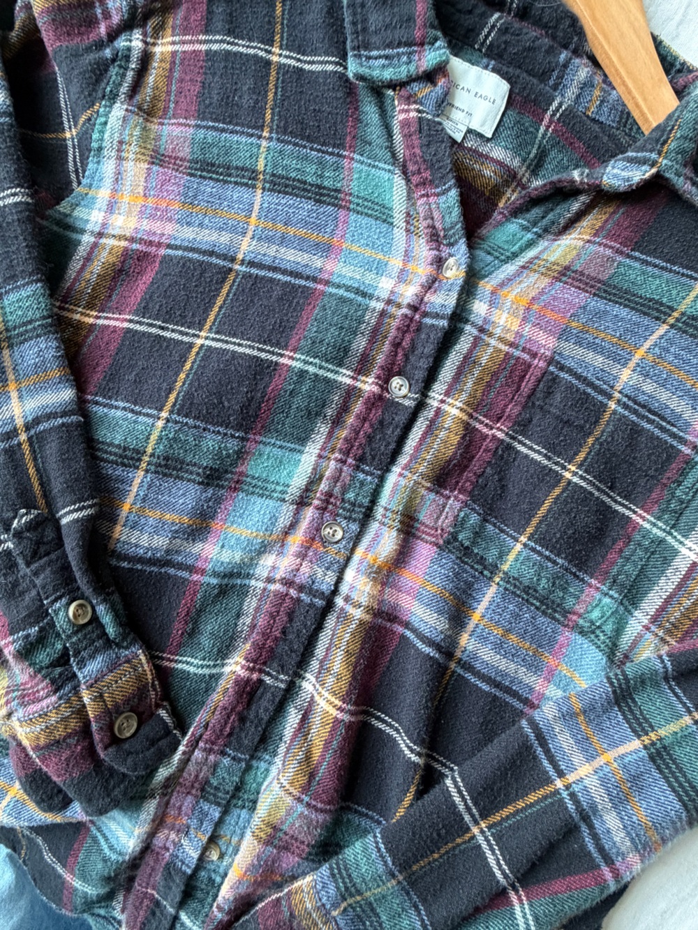 American Eagle Outfitters Multi Plaid Flannel Shirt